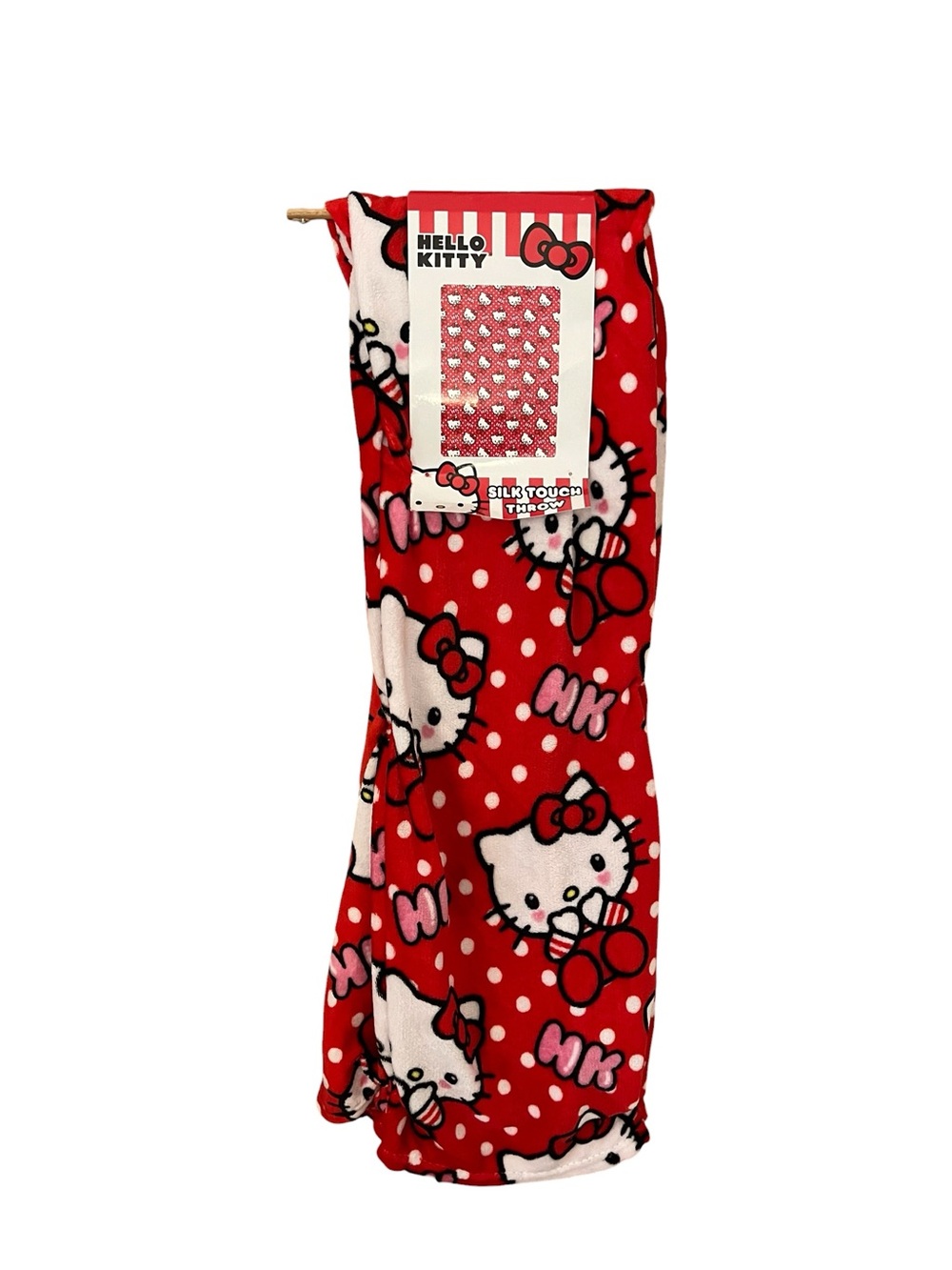 Hello Kitty Red Polka Dot Plush Throw - New with tags! 50x70 in